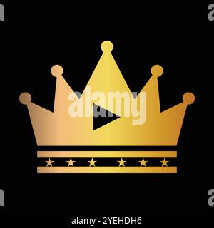 crown video logo design template Stock Vector