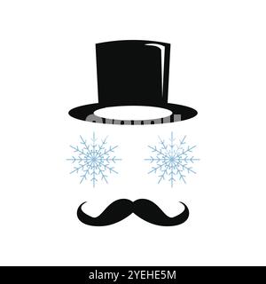 snowflake water man mustache icon logo design template Stock Vector