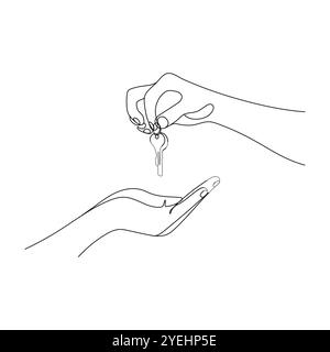 Buying a car concept with one hand giving keys to another flat vector ...