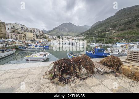 Harbour of Castellamare del Golfo, Sicily, Italy, Europe Stock Photo