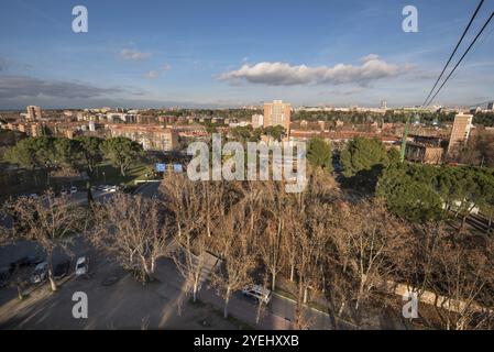 Madrid cityscape aerial view from casa de campo Stock Photo