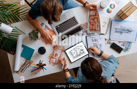 Designers working in studio and sketching. Stock Photo