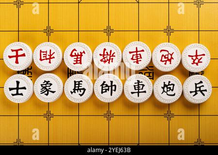 Chinese chesses on chess board horizontal composition Stock Photo - Alamy