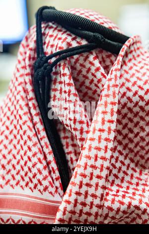 Arab clothing accessories, Saudi Arabia culture, Gulf Headscarf (Shemagh), Arabic yashmagh scarf Stock Photo