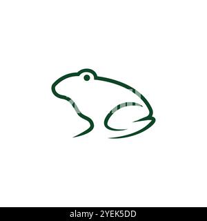 Frog line minimal Logo Vector Design. frog logo design line icon vector illustration Stock Vector