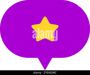Chat bubble with gold star. Stock Vector