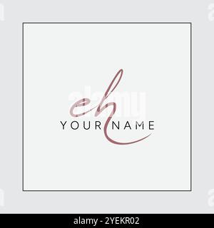 EH Initial Letter Signature Logo Template - Handwritten Vector Logo Template Stock Vector