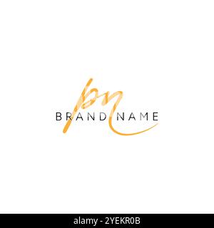PN Signature Logo - Handwritten Vector Logo Template for PN Alphabet Stock Vector