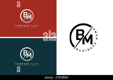 Vector Template for Initial Letter BM Logo - Elegant Monogram Logo for Alphabet B and M Stock Vector