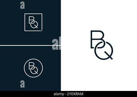BQ Minimal Vector Logo - Simple Business Logo for Monogram B and Q Stock Vector