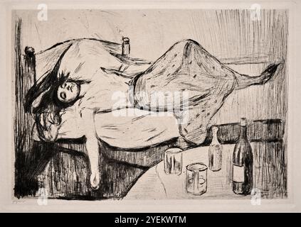 Il giorno dopo  (The day after) - acquaforte  - Edward Munch - 1894 - Oslo, Museo Munch Stock Photo