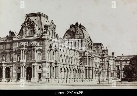 Vintage photo of Paris, Louvre. France. ca. 1880 Stock Photo