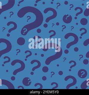 The concept of frequently asked questions. A flat vector illustration with question marks. Stock Vector