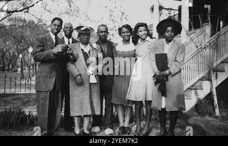 Portrait of an African American family in Washington DC, ca. 1943. Stock Photo