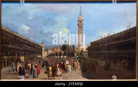 Venice: Piazza San Marco, about 1760, Francesco Guardi (1712-1793), The National Gallery, London, UK Stock Photo