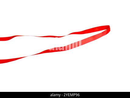 Finish. One red ribbon isolated on white Stock Photo - Alamy