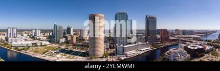 Aerial panoramic photo Downtown Tampa Florida 2024 Stock Photo