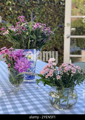 flowers in vase at home Stock Photo
