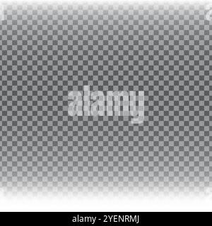 Bottom faded gradient. Checkerboard background. Smooth shading. Light to dark fade. Stock Vector