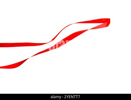 Finish. One red ribbon isolated on white Stock Photo - Alamy