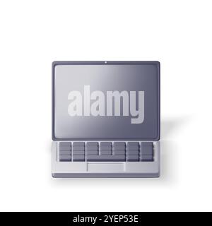 3D cartoon laptop computer isolated. Stock Vector