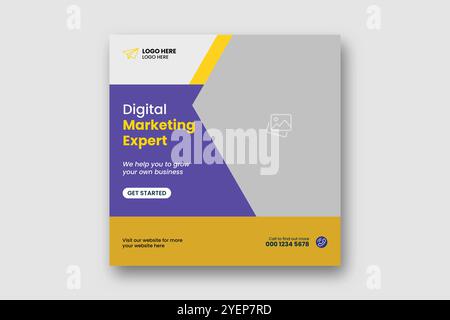 Digital business marketing social media post and web banner design Stock Vector