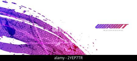 Abstract Sport Background with Red and Purple Gradient Brush Background. Grunge Brushstroke Element for Poster or Banner Design Stock Vector