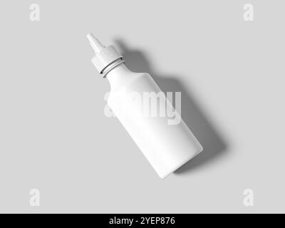 3D Rendering Of White Empty Sauce Bottle Mockup Stock Photo
