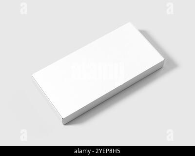 3D Isolated White Blank Open Rectangular Box Mockup Stock Photo