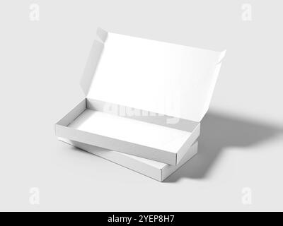Blank Rectangular Cardboard Mailer Gift Box Isolated 3D Mockup Stock Photo