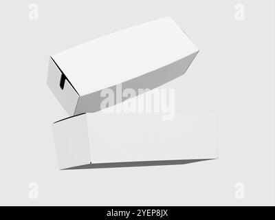 Realistic 3D Rectangular Box Packaging Mockup Rendering Stock Photo