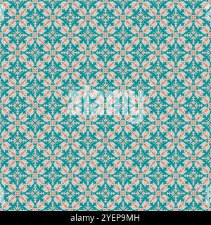 Mediterranean Pattern Design. Azul tile elements. Influenced by traditional Talavera, Portugal and Spanish decor patterns. Stock Vector