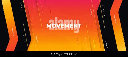 Abstract and Creative Orange Gradient Background with Modern Technology Concept. Cover, Banner or Layout Design Template Stock Vector
