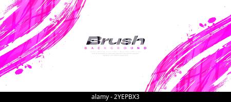 Pink Gradient Brush Background. Grunge Sport Banner Design Stock Vector