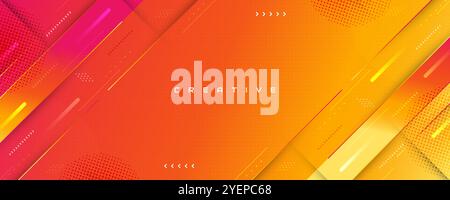 Abstract and Creative Orange Gradient Background with Modern Technology Concept. Cover, Banner or Layout Design Template Stock Vector
