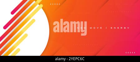 Abstract and Creative Orange Gradient Background with Modern Technology Concept. Cover, Banner or Layout Design Template Stock Vector