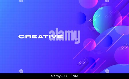 Abstract and Colorful Gradient Background Design with Circle Objects. Cover, Banner or Layout Design Template for Identity, Branding, Advertising Stock Vector