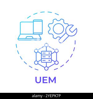 UEM blue gradient concept icon Stock Vector