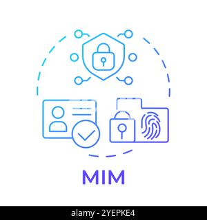 MIM blue gradient concept icon Stock Vector