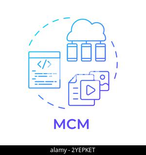 MCM blue gradient concept icon Stock Vector