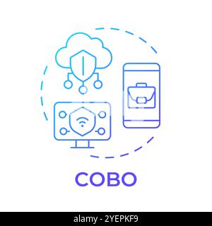COBO blue gradient concept icon Stock Vector