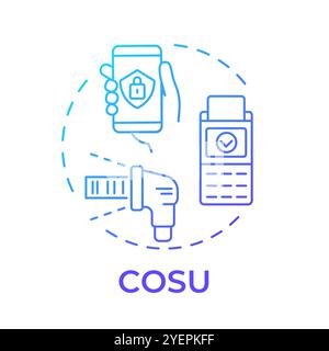 COSU blue gradient concept icon Stock Vector