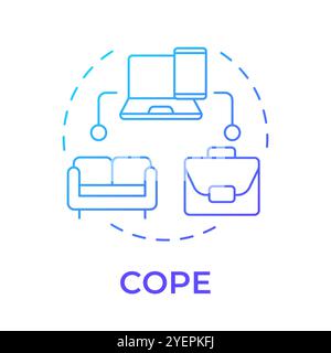 COPE blue gradient concept icon Stock Vector