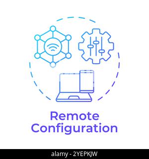 Remote configuration blue gradient concept icon Stock Vector