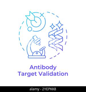 Antibody target validation blue gradient concept icon Stock Vector