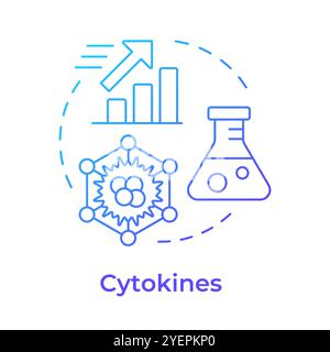 Cytokines blue gradient concept icon Stock Vector