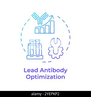 Lead antibody optimization blue gradient concept icon Stock Vector