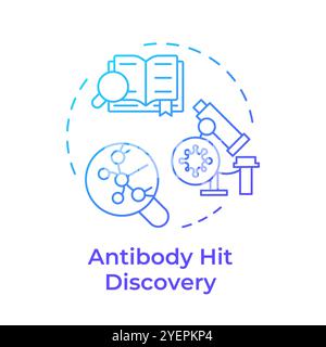 Antibody hit discovery blue gradient concept icon Stock Vector