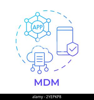 MDM blue gradient concept icon Stock Vector