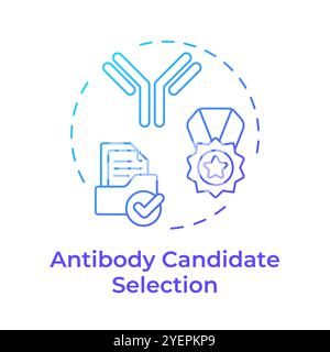 Antibody candidate selection blue gradient concept icon Stock Vector
